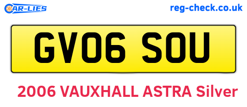 GV06SOU are the vehicle registration plates.