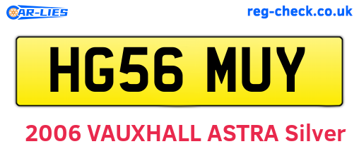 HG56MUY are the vehicle registration plates.