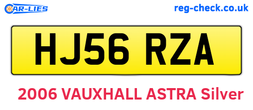 HJ56RZA are the vehicle registration plates.