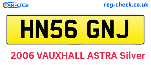 HN56GNJ are the vehicle registration plates.