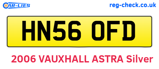 HN56OFD are the vehicle registration plates.