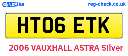 HT06ETK are the vehicle registration plates.