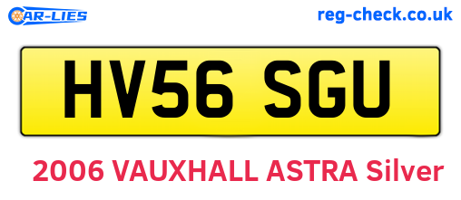 HV56SGU are the vehicle registration plates.