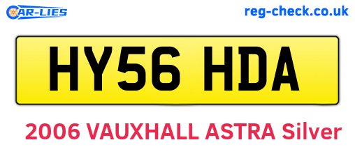 HY56HDA are the vehicle registration plates.