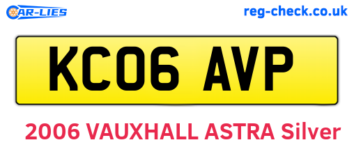 KC06AVP are the vehicle registration plates.