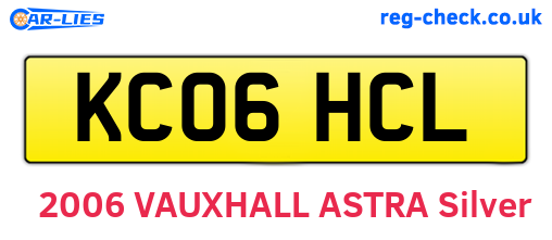 KC06HCL are the vehicle registration plates.