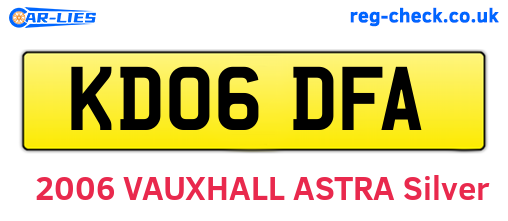 KD06DFA are the vehicle registration plates.