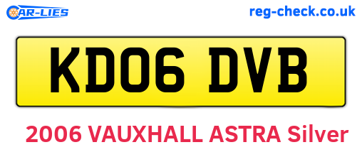 KD06DVB are the vehicle registration plates.