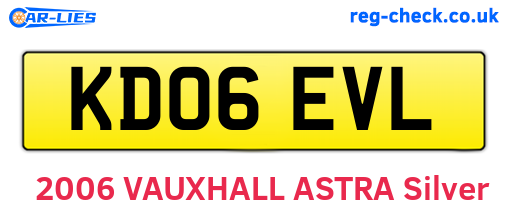 KD06EVL are the vehicle registration plates.