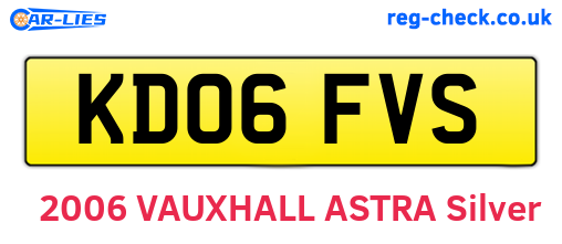 KD06FVS are the vehicle registration plates.