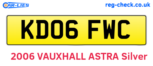 KD06FWC are the vehicle registration plates.