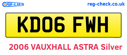 KD06FWH are the vehicle registration plates.