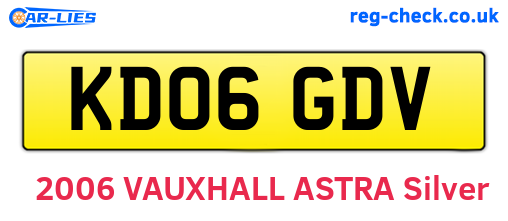 KD06GDV are the vehicle registration plates.