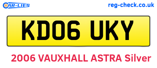 KD06UKY are the vehicle registration plates.