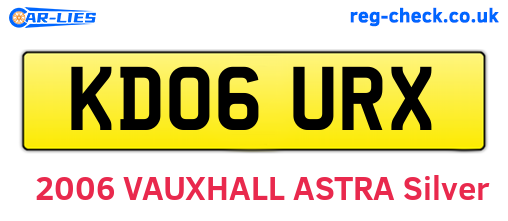 KD06URX are the vehicle registration plates.
