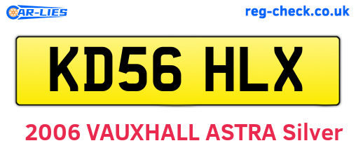 KD56HLX are the vehicle registration plates.