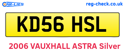 KD56HSL are the vehicle registration plates.