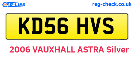 KD56HVS are the vehicle registration plates.