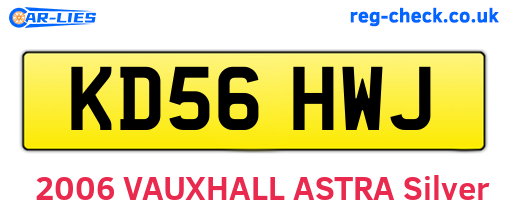 KD56HWJ are the vehicle registration plates.