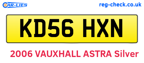 KD56HXN are the vehicle registration plates.