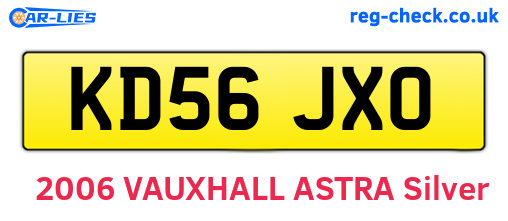 KD56JXO are the vehicle registration plates.