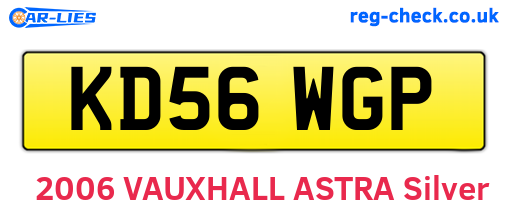 KD56WGP are the vehicle registration plates.