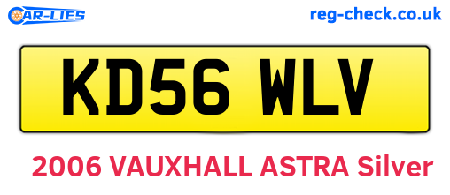 KD56WLV are the vehicle registration plates.