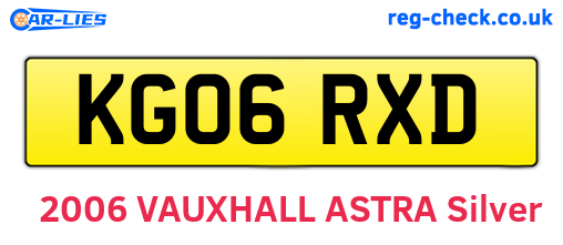 KG06RXD are the vehicle registration plates.