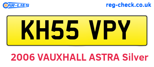 KH55VPY are the vehicle registration plates.