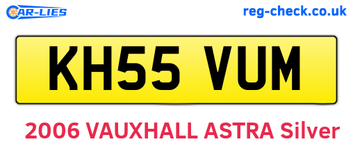 KH55VUM are the vehicle registration plates.