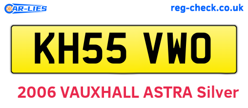 KH55VWO are the vehicle registration plates.