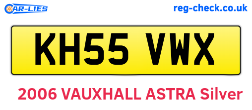 KH55VWX are the vehicle registration plates.