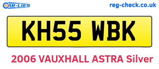 KH55WBK are the vehicle registration plates.
