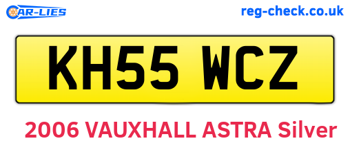 KH55WCZ are the vehicle registration plates.