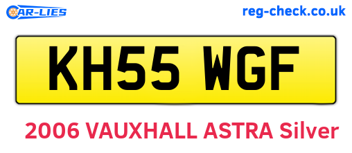 KH55WGF are the vehicle registration plates.