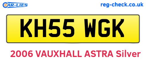 KH55WGK are the vehicle registration plates.