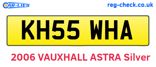 KH55WHA are the vehicle registration plates.