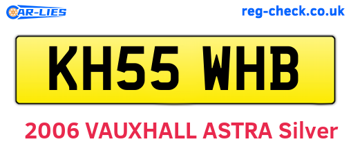 KH55WHB are the vehicle registration plates.