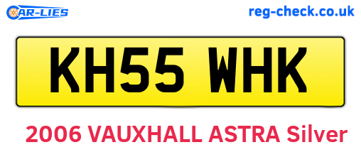 KH55WHK are the vehicle registration plates.