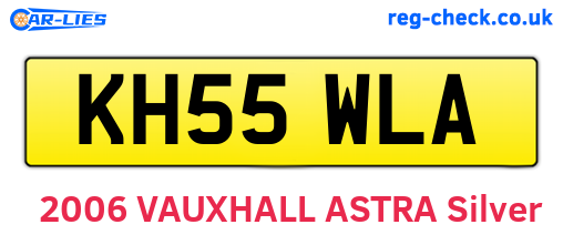 KH55WLA are the vehicle registration plates.