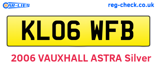 KL06WFB are the vehicle registration plates.