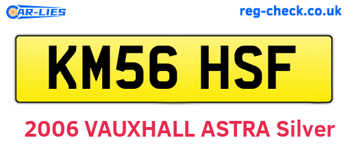 KM56HSF are the vehicle registration plates.