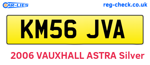 KM56JVA are the vehicle registration plates.
