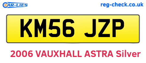 KM56JZP are the vehicle registration plates.