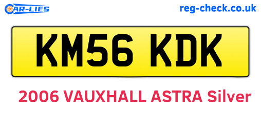 KM56KDK are the vehicle registration plates.