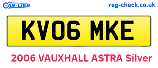 KV06MKE are the vehicle registration plates.