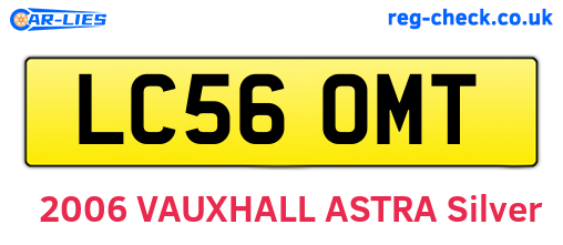 LC56OMT are the vehicle registration plates.