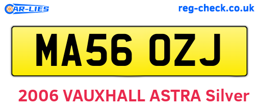 MA56OZJ are the vehicle registration plates.
