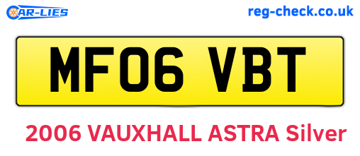 MF06VBT are the vehicle registration plates.