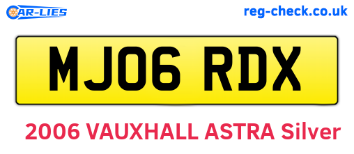 MJ06RDX are the vehicle registration plates.